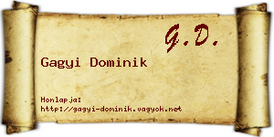 Gagyi Dominik névjegykártya